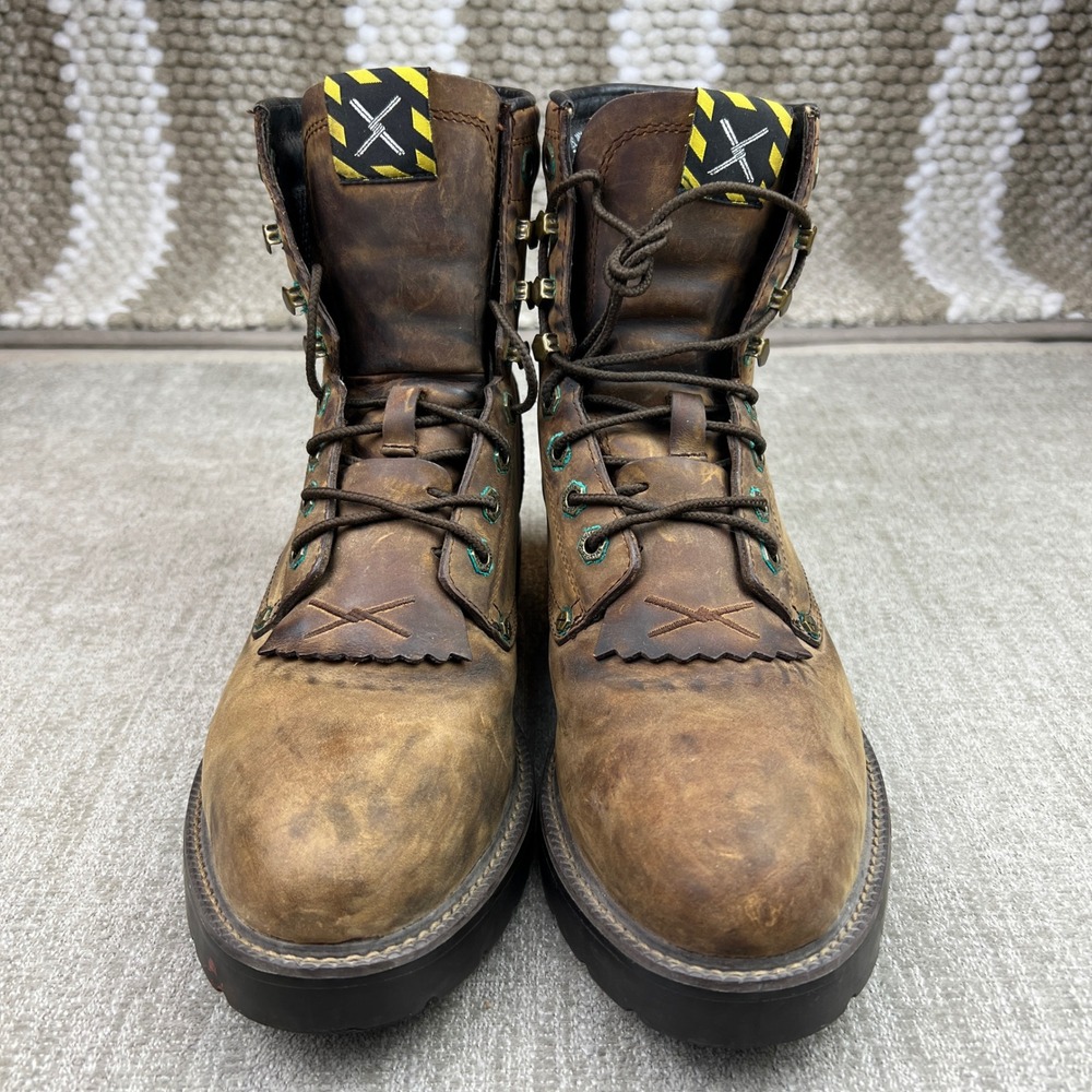 Twisted X Men's Work Boots‎ Brown Leather Lace Up Steel Toe MSL 0001 Size 7D
